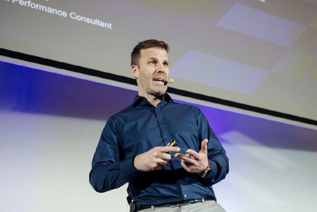 David presenting